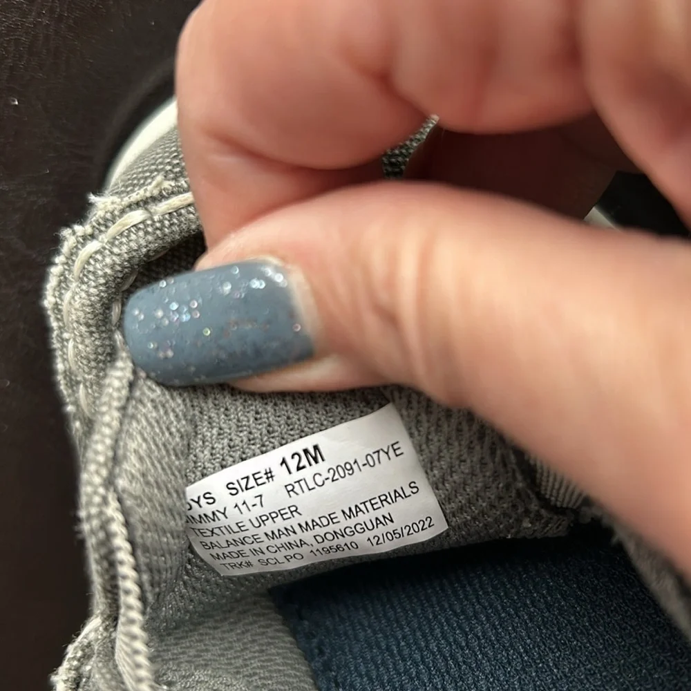 Anchors Edge Bay Boys Gray Slip-On Shoes, Jimmy, Texile size 12M 🌞
